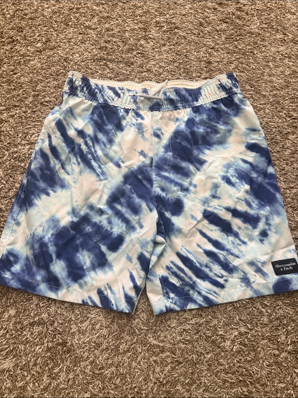 Abercrombie kids Blue and White Tie-Dye Swim Shorts